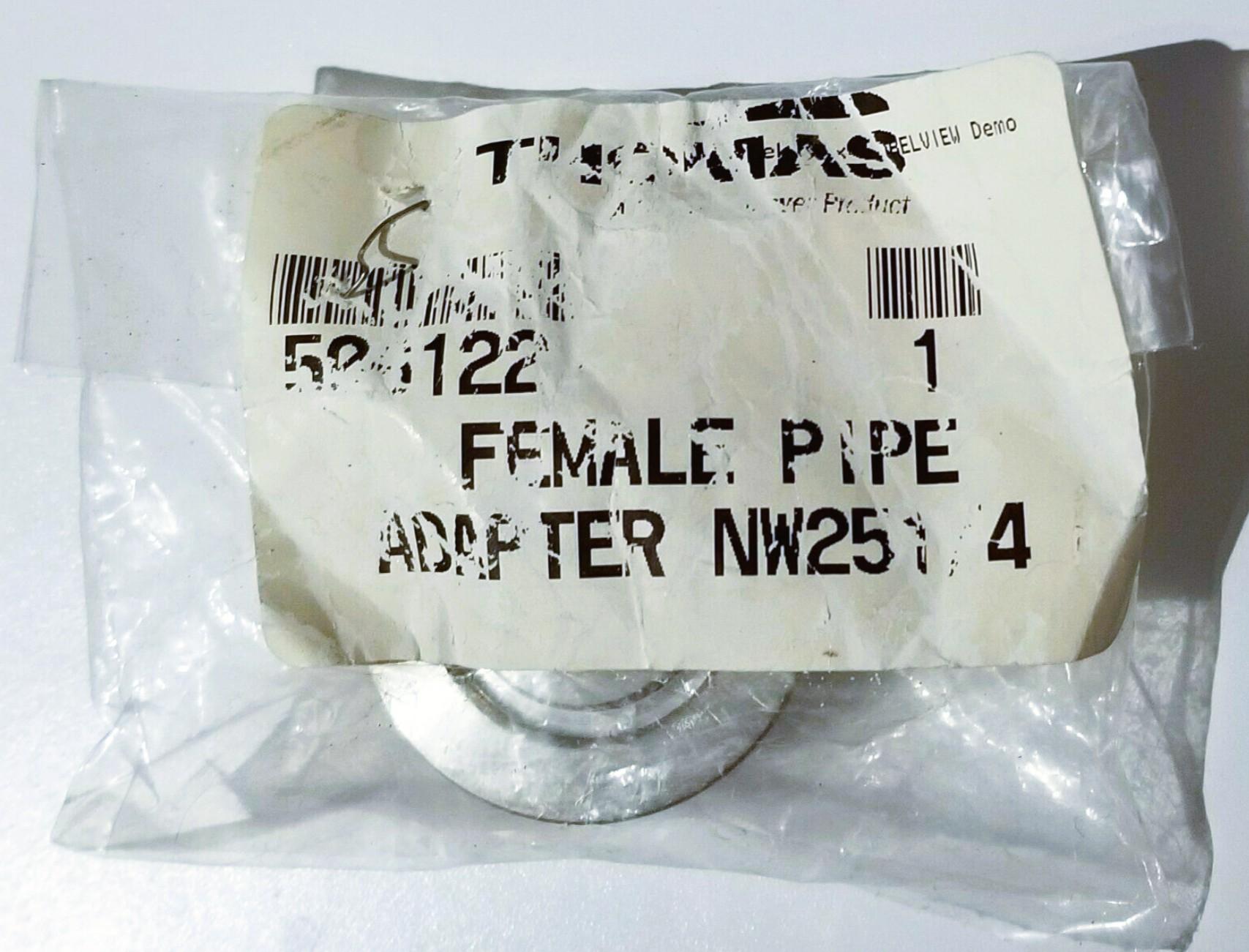 Welch 506122 Stainless Steel Female 1/4"NPT to NW25 Vacuum Pipe Adapter
