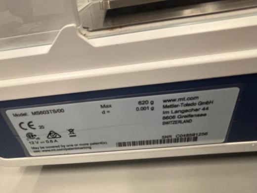 Mettler Toledo MS603TS/00 Analytical Balance with Draft Shield for Precision Weighing-cover