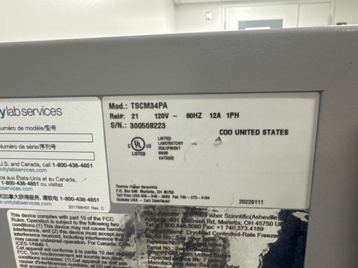 Thermo Fisher CryoMed TSCM34PA Controlled Rate Freezer for Biological Samples-cover