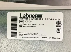 Labnet GyroMini Nutating Mixer with Fixed 20° Pitch and 24 RPM Orbital Motion, 11 of 11