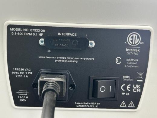 Cole-Parmer Masterflex L/S Easy Load II Peristaltic Pump with Easy Load II Pump Head-cover