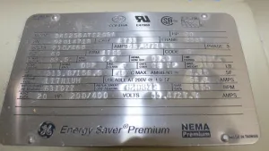 GE 5KS256ATE205A 20HP 1765 RPM Three-Phase TEFC High-Efficiency Motor, 6 of 7