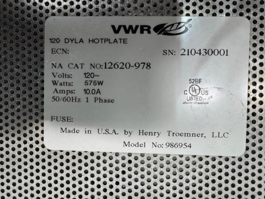 VWR 120 DYLA Hotplate-cover