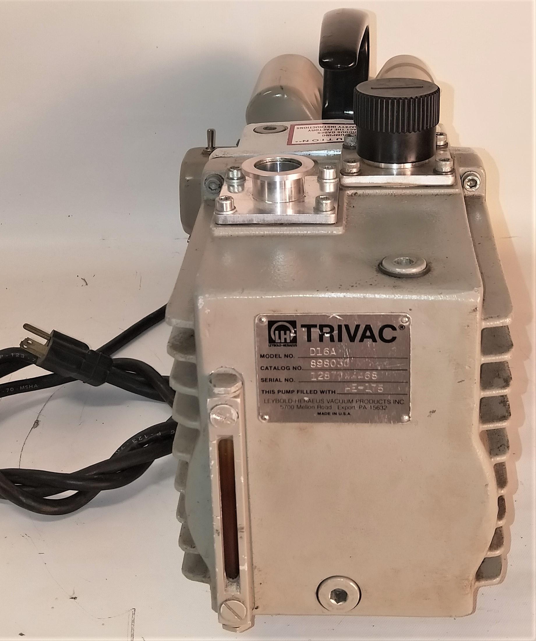 Leybold Trivac D16A Dual Stage Rotary Vane Vacuum Pump (14.1 CFM)