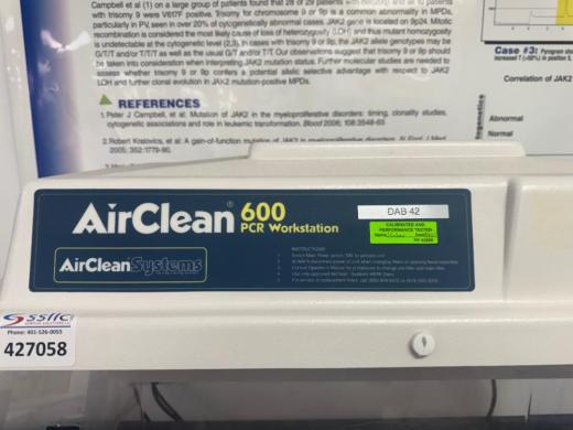 AirClean 600 AC632DB PCR Workstation with HEPA filtration and UV light-cover