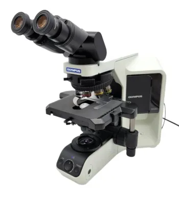 Olympus BX53 LED Microscope with Apo 2x Objective, Fluorite Optics, and Tilting Binocular Head