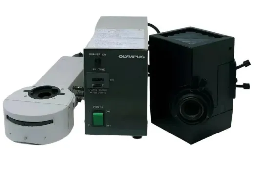 Olympus BX Series Fluorescence Illuminator System with Lamphouse, Power Supply, and Mercury Bulb