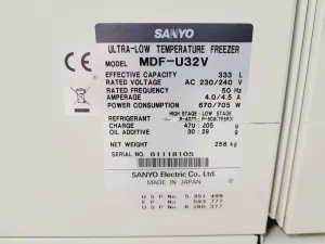 Sanyo MDF-U32V Ultra Low Temperature Freezer for Biomedical and Biobanking Applications, 13 of 22