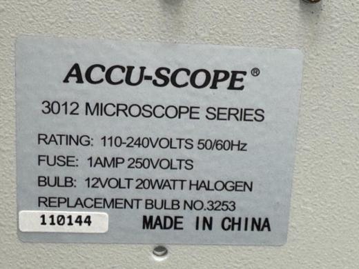 Accu-Scope 3012 Series Binocular Microscope with Plan Achromatic Objectives and 12V 20W Halogen Illumination-cover