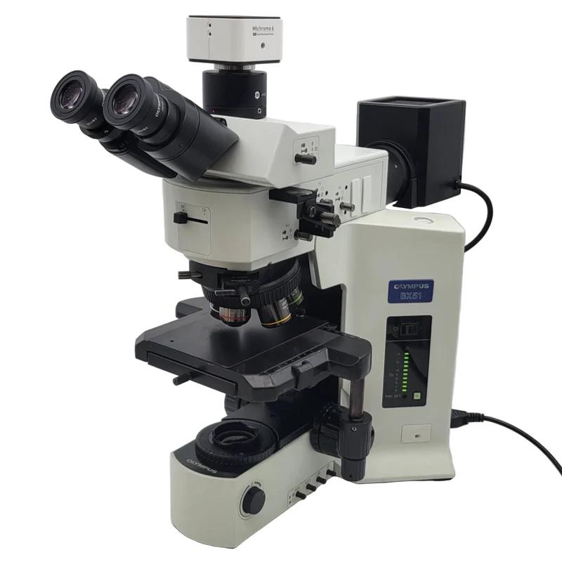 Olympus BX51 Metallurgical Microscope with Trinocular Head, DIC, Brightfield/Darkfield, and 6MP Color Camera
