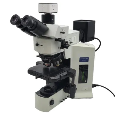 Olympus BX51 Metallurgical Microscope with Trinocular Head, DIC, Brightfield/Darkfield, and 6MP Color Camera
