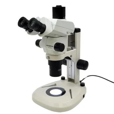 Olympus Stereo Microscope SZX7 with Trinocular Head and Transmitted & Reflected LED Light Stand