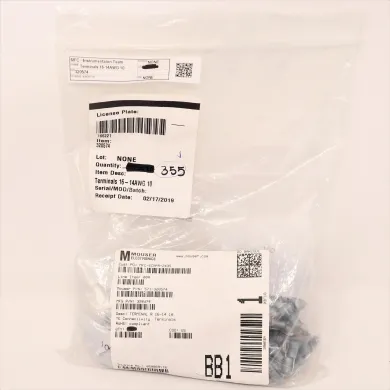 TE Connectivity 320574 PIDG Ring Tongue Terminal, 16-14 AWG, #10, Pack of 355