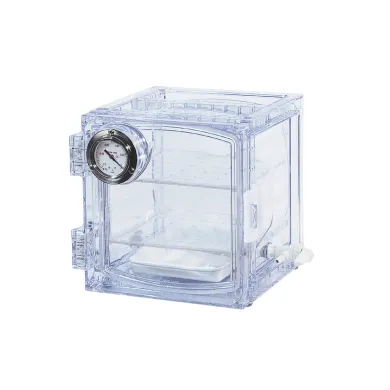 Jeio Tech Cubic Vacuum Desiccator with Silicone Gasket and Multi-Shelf Design