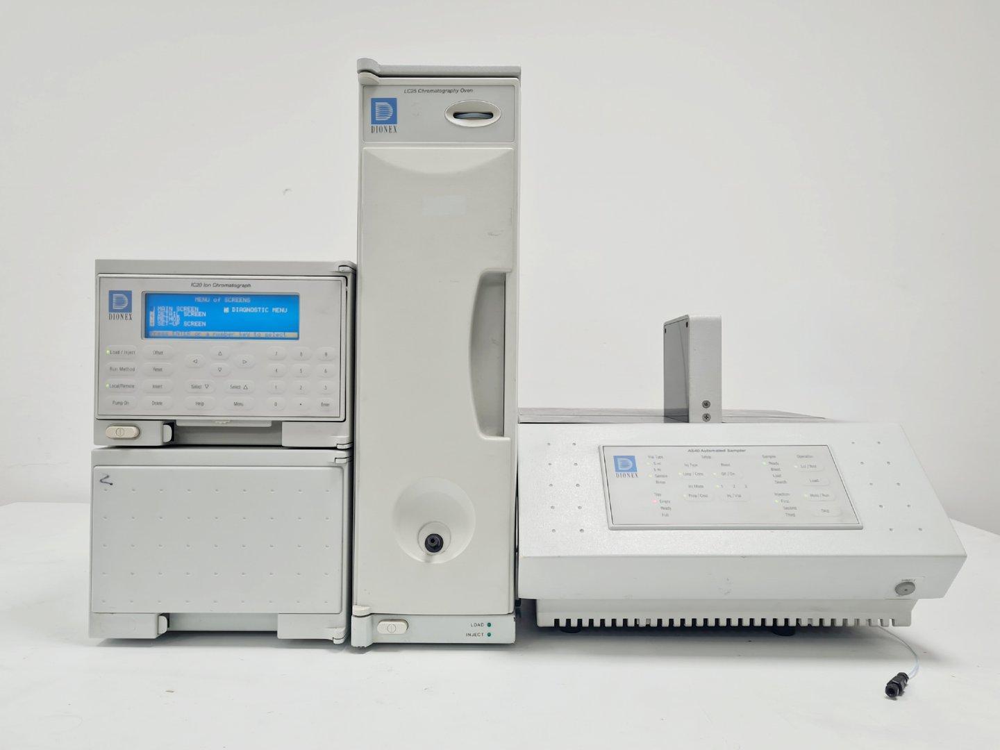 Dionex Ion Chromatography System: AS40, LC25, IC20
