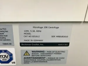 Beckman Coulter Microfuge 20R Refrigerated High-Speed Microcentrifuge, 13 of 16