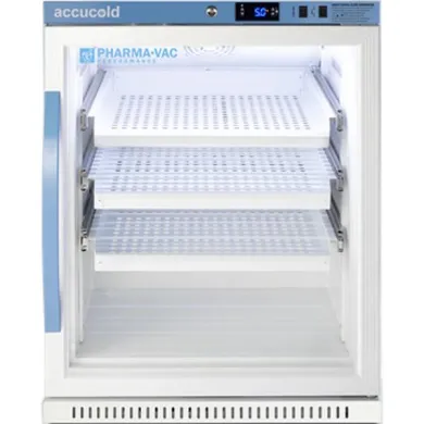 Accucold ARG6PVDR 6 Cu. Ft. ADA Height Glass Door Vaccine Refrigerator with Removable Drawers