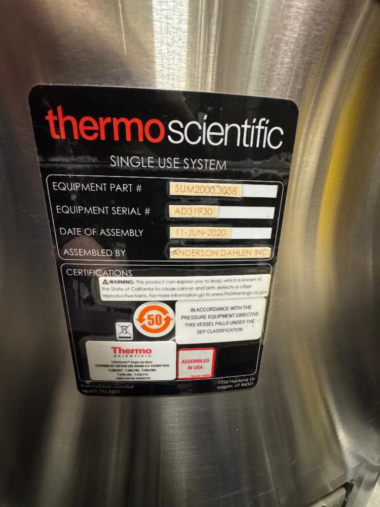Thermo Fisher Scientific HyPerforma SUM2000.3058 500L Single-Use Mixer for Bioprocessing