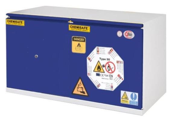 Large under bench safety cabinet for lithium batteries LITHIUMSAFE CHEMISAFE-cover