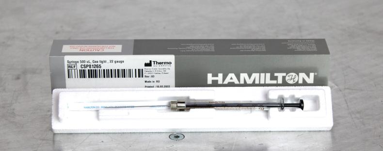 Hamilton 1700 Series Gastight Syringe 500µL with 22G Removable Needle, 700 psig Pressure Rating-cover