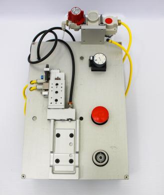 SMC MXS8-30P Precision Air Slide Table with Integrated Pneumatic Press, Regulator, and Filter-cover