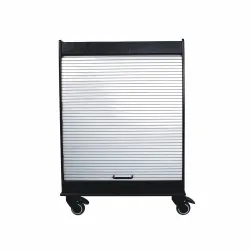 TrippNT Black Equipment Cart with Adjustable Shelf and Tambour Door, 250 lb Capacity, 2 of 3