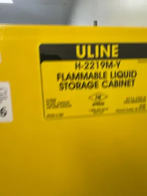 ULINE 879000 90-Gallon Flammable Liquid Storage Cabinet with Secure Lock and Hazard Labeling