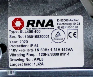 RNA Automation SLL400-400 Linear Vibratory Feeder 120V Used, 7 of 7