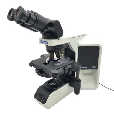 Olympus BX43 LED Microscope with Fluorite Objectives, Phase Contrast, and Tilting Binocular Head