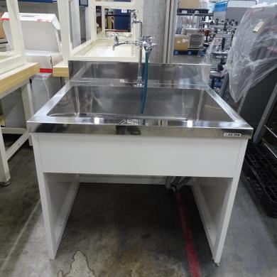 AS ONE Laboratory Sink Station Model SDSA-975 Steel Workbench W900×D750×H800 mm-cover