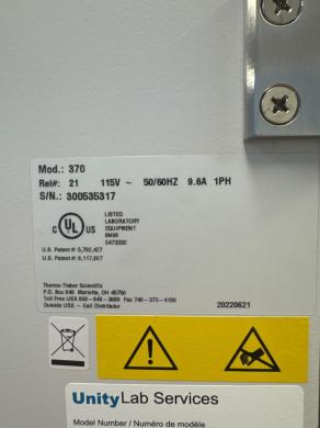 Thermo Fisher Scientific Steri-Cycle Double Stack CO2 Incubator Model 370-cover