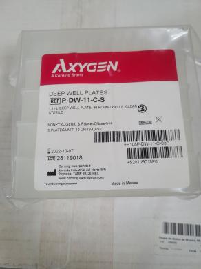 Axygen 96-well Clear Round Bottom 1.1 mL Polypropylene Deep Well Plate, 5 per Pack, Sterile-cover