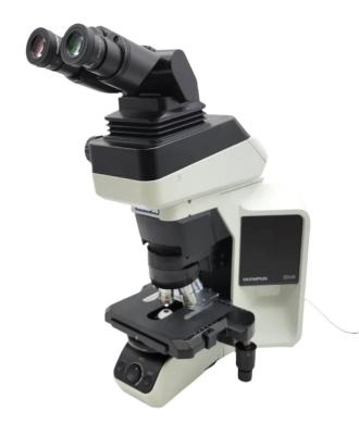 Olympus BX46 LED Microscope with Tilting Lift Ergo Head and 2X Objective for Pathology/Mohs-cover