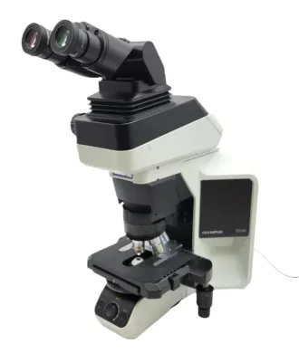 Olympus BX46 LED Microscope with Tilting Lift Ergo Head and 2X Objective for Pathology/Mohs