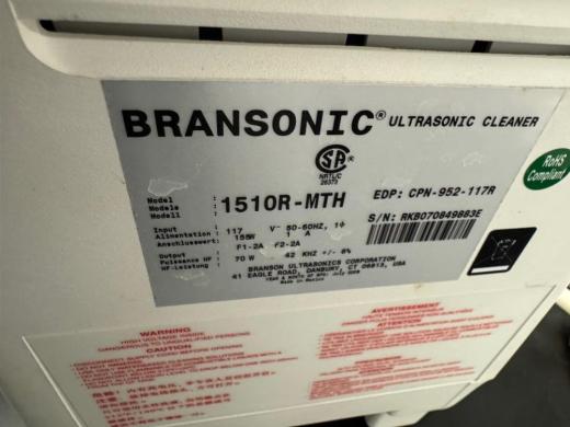 Branson 1510R-MTH Ultrasonic Cleaner with 70W 42kHz Output for Laboratory Use-cover