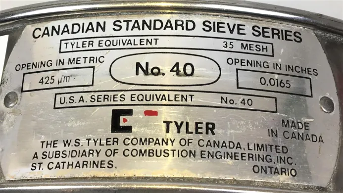 Tyler #40 Stainless Steel 8" Test Sieve with 425 μm Aperture