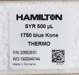 Hamilton SYR 500 µL 1750 Blue Kone Syringe Liquid Handling Accessory, 4 of 7