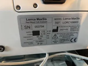 Lorrca MaxSis Red Blood Cell Analyser, 2 of 2