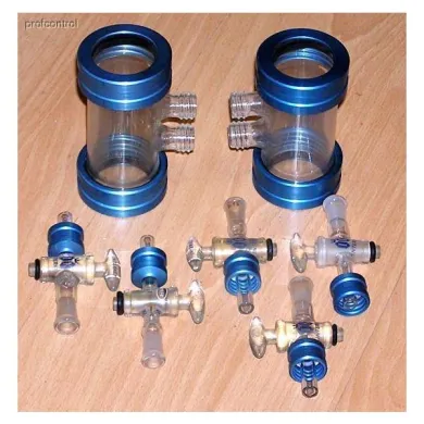 INTERKEY Laboratory Glassware Set with Stopcocks and Double Tees