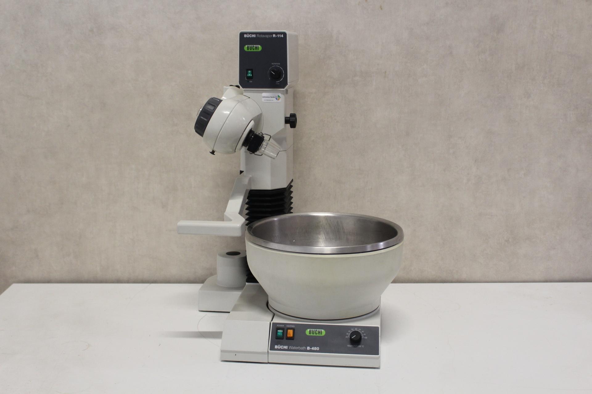 Büchi R-114 Rotary Evaporator with B-480 Water Bath, 5L Capacity, 5–240 RPM