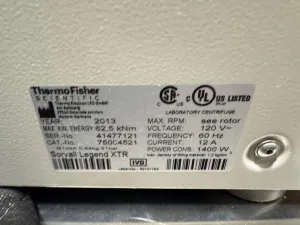 Thermo Fisher Scientific Sorvall Legend XTR High-Speed Benchtop Centrifuge, 2 of 2