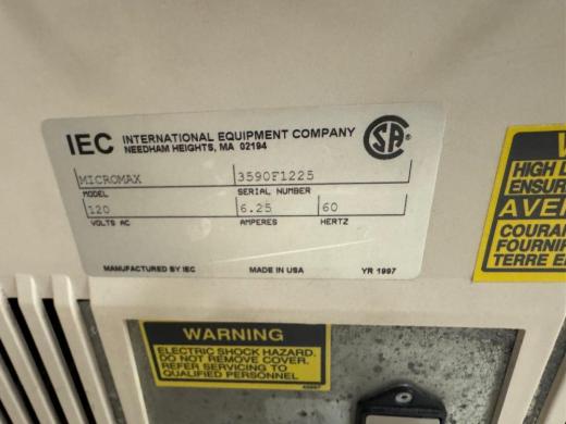 IEC Micromax MICROMAX Benchtop Centrifuge for Laboratory Sample Preparation-cover