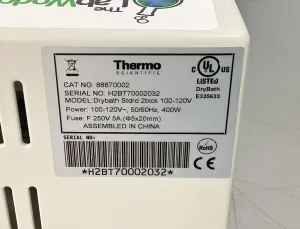 Thermo Scientific Digital Standard 2 Block Dry Bath Heat Block 88870002, 9 of 9