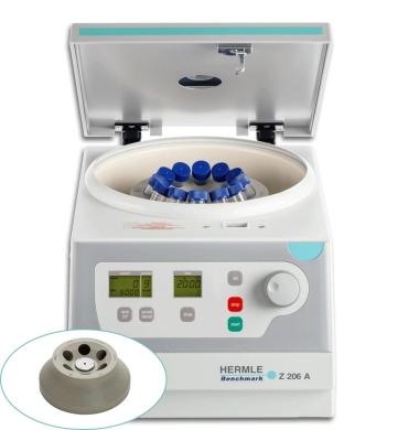 Hermle Z206-A Centrifuge w/ 6 x 50ml Rotor-cover