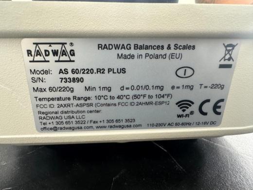 Radwag AS 60/220.R2 Plus Analytical Balance-cover