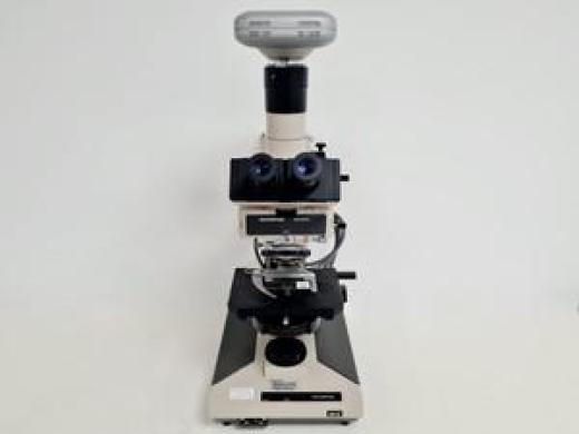 Olympus BH-2 Microscope With Power Supply and Camera Lab-cover