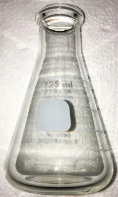 Corning PYREX 4980 125mL Narrow Mouth Erlenmeyer Flask with Heavy Duty Rim