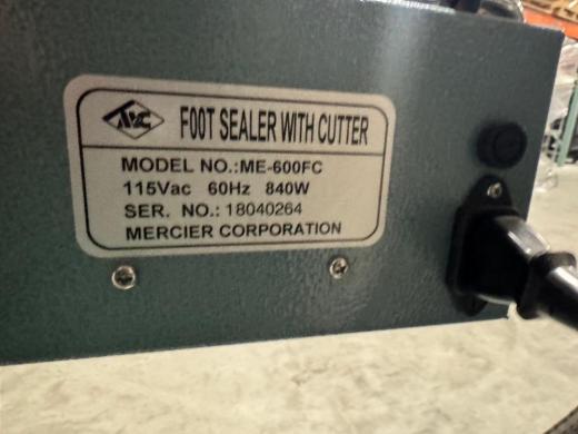Mercier ME-600FC Foot-Operated Plastic Sealer with Integrated Cutter-cover