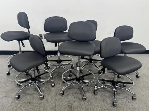 Ergonomic Adjustable Height Lab Stools with Padded Seats and Caster Wheels – Set of 7-cover