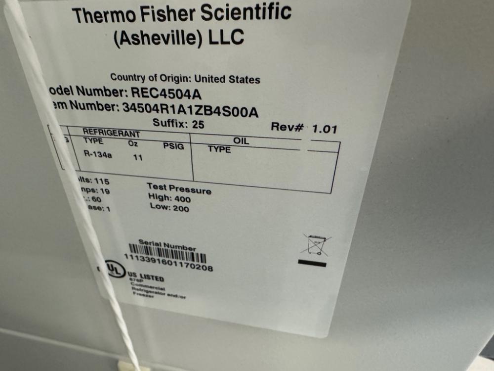 Thermo Scientific REC4504AS Double Door Laboratory Refrigerator for Sample Storage